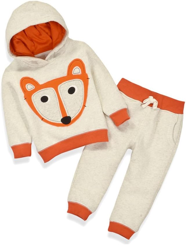 Kissababy Toddler Infant Baby Boys Girls Long Sleeve Hoodie Tops Sweatsuit Pants Outfit Set