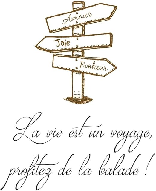 Amazon Com Les Tresors De Lily Q4797 Plate Of Stickers Messages Love Joy Happiness Life Is A Journey x70 Cm Home Kitchen