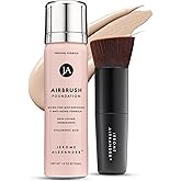 Jerome Alexander MagicMinerals AirBrush Foundation – 2 Piece Set with Airbrush Foundation and Kabuki Brush - Spray Makeup with Anti-aging Ingredients for Smooth Radiant Skin - Fair