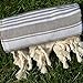 Dandelion - Basic Pattern - 100% Naturally-Dyed Cotton Turkish Towel Peshtemal - 71x39 Inches - Gray