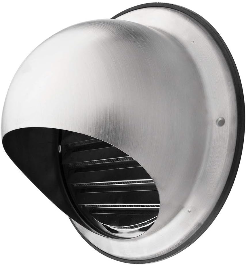 calimaero® KWG Stainless Steel Ventilation Grille 125mm, 5 inch Cowled Air Vent Covers, Built-in Insect Screen