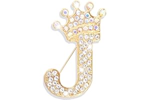 HUASAI Brooches and Pins for Women A-Z Letter Brooch Pins Rhinestone Brooches for Socks Backpacks Crafts Fashion Crystal Initial Pins Stocking Stuffers for Women Personalized Jewelry Gifts