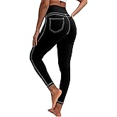 VOOVEEYA Curvy Leggings for Women 25", Tummy Control Yoga Pants with Back Pockets High Waisted Buttery Soft 7/8 Leggings