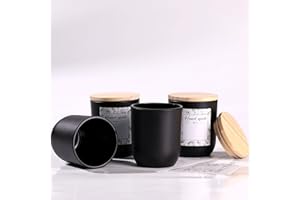 LETINE 12PCS 8oz Matte Black Glass Candle Jars with Lids - Versatile Candle Making Jars, Perfect for Wedding Gift, Herbs & Sugar Scrubs Storage, Elegant Candle Containers for Candle Business & DIY