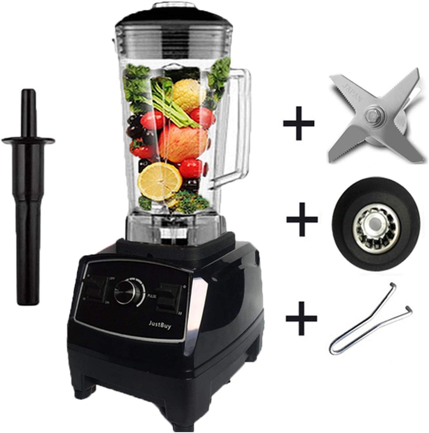2200W Heavy Duty Commercial Blender Professional Blender Mixer,Black full parts,AU Plug