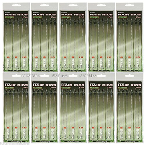 60 X Hair Rigs 12lb Braid Barbless Size 6 8 10 Carp Fishing Wholesale