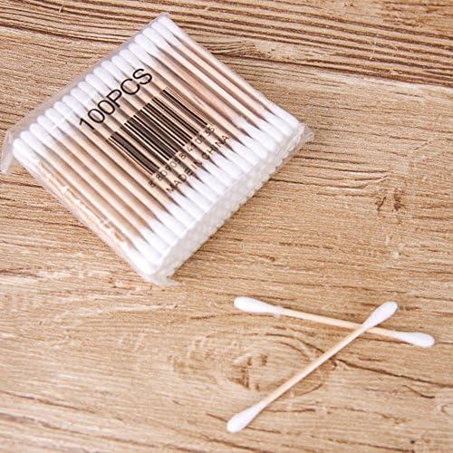 MUZUO Wooden Stick Cotton Swabs (2000 Count) - Double Tipped With Finest Quality Cotton Heads That Do Not Unravel - Sturdy Handle - Multipurpose, Safe, Highly Absorbent &amp; Hygienic