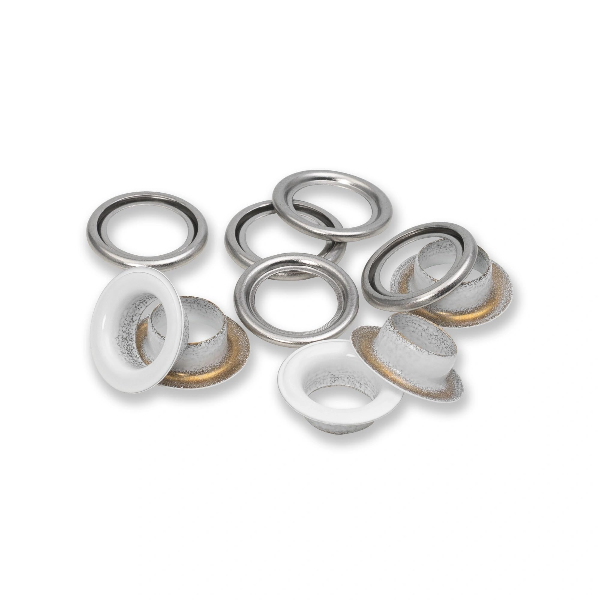 Prym 542542 Eyelets with washers, red/Silver, can be Used with The Vario Creative Tool, White, Ø 11 mm