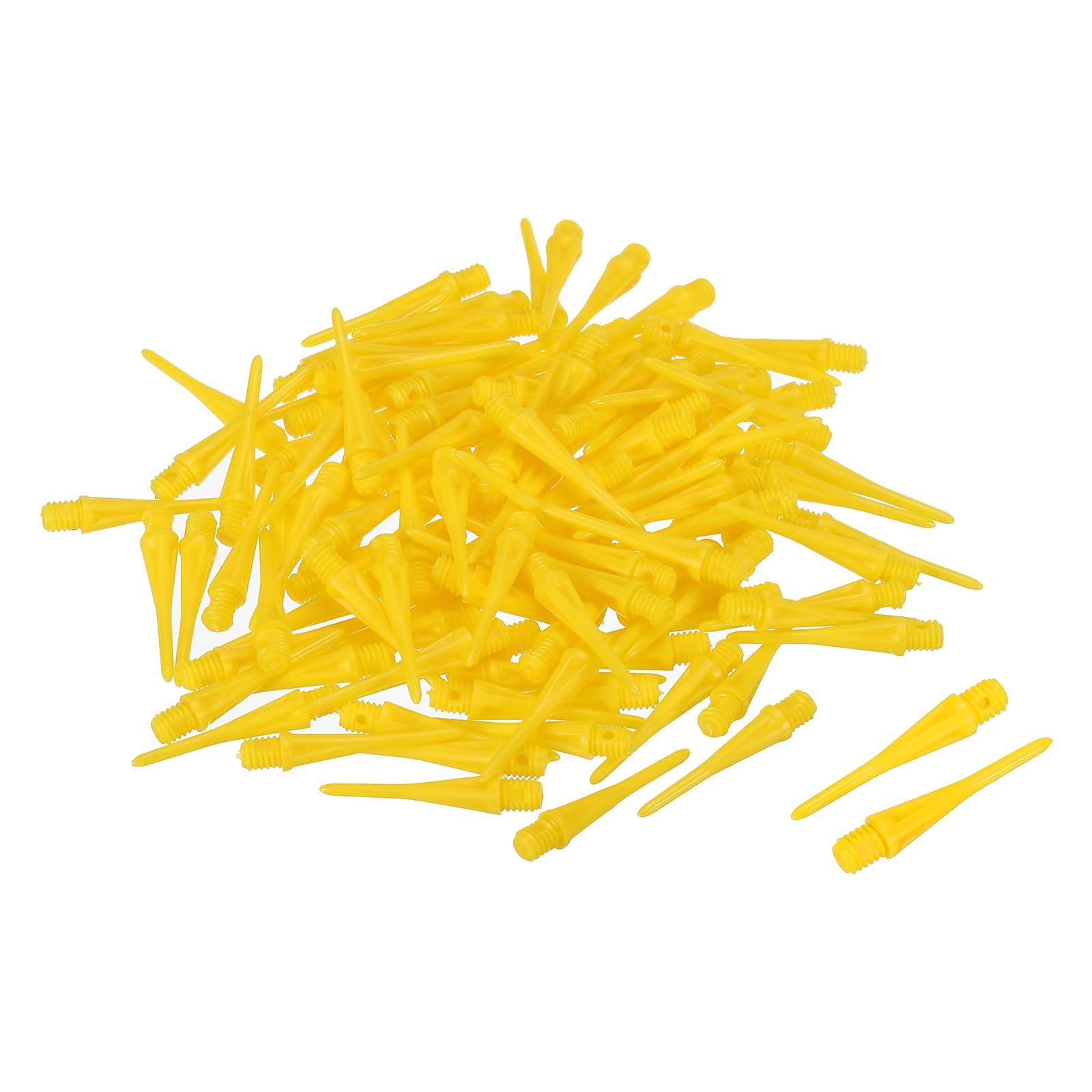 PATIKIL Plastic Dart Tips, 100 Pack 2BA Thread Soft Dart Tips Replacement Plastic Tip Soft Tip Dart Accessories, Yellow