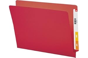 Smead End Tab File Folder, Shelf-Master Reinforced Straight-Cut Tab, Letter Size, Red, 100 Per Box (25710)