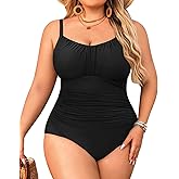 Aqua Eve Plus Size Swimsuit for Women Tummy Control One Piece Bathing Suit Vintage Swimwear