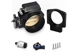 Endxedo 92MM Throttle Body with TPS IAC Sensor and Throttle Body Spacer Adapter Fits for Chevy GM Gen III LSX LS LS1 LS2 LS7 Engine Black