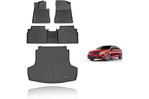 KELCSEECS Floor Mats & Cargo Liner Custom for Kia K5 2021-2026(FWD Only) & Hyundai Sonata 2020-2025 All Weather Protection TPE Floor Liners Front& Rear Row Full Set Accessories Black