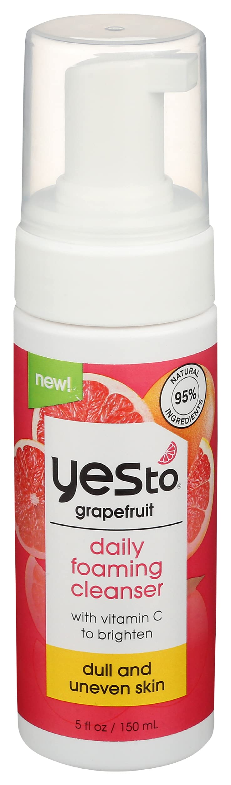 Yes To - Grapefruit Vitamin C Glow Boosting Foaming Cleanser - Brightening Facial Cleanser for Radiant Skin - 150ml