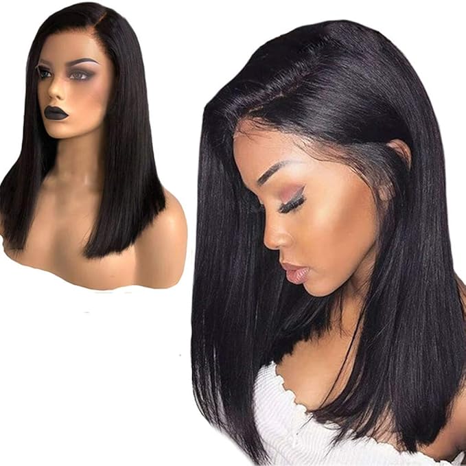 Amazon Com Nogoqu Natural Black Medium Length Straight Side
