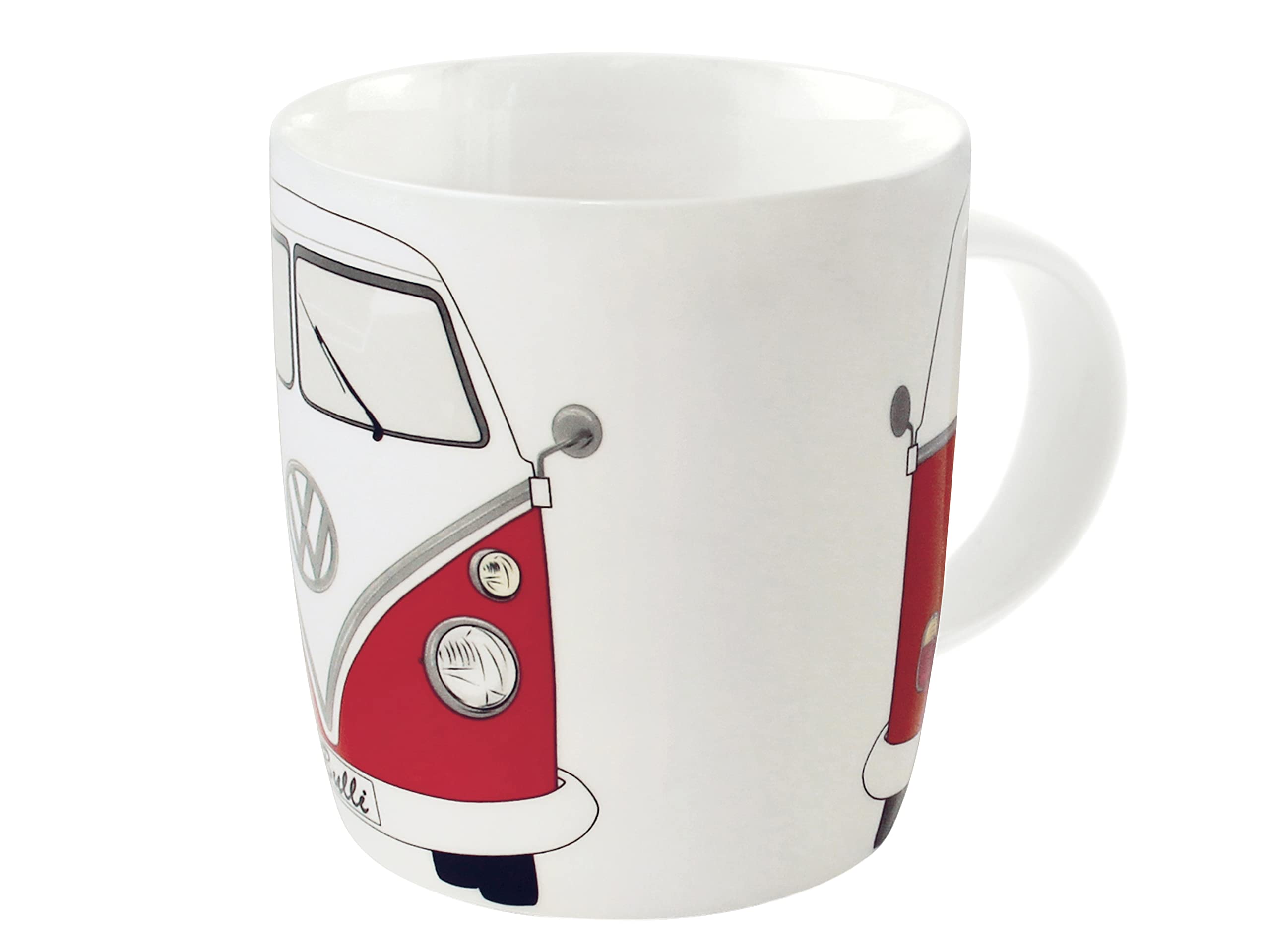 BRISA VW Collection - Volkswagen Large Ceramic Coffee-Tea-Cappuccino Mug Cup in T1 Bus Design (370 ml/12.5 fl oz/Bus Front/Red) — image 1