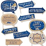 Funny Ramadan - Eid Mubarak Photo Booth Props Kit - 10 Piece