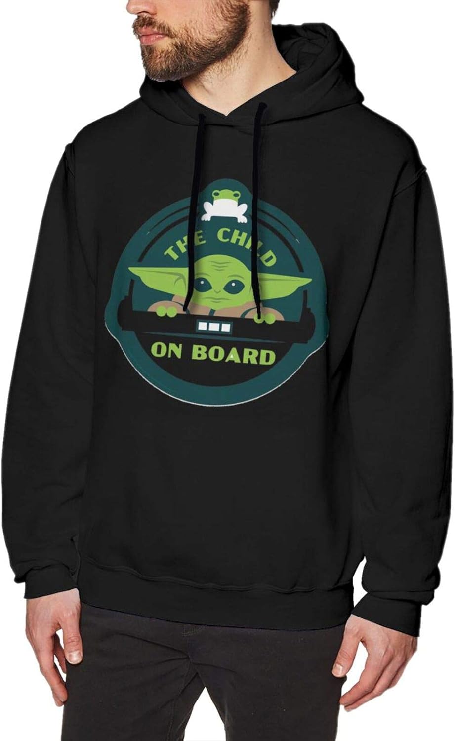 Child_Baby_Yoda Christmas Sudaderas con Capucha Hombre Cómodo Estampado