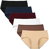 INNERSY Womens Underwear Cotton Hipster Panties Regular & Plus Size 6-Pack
