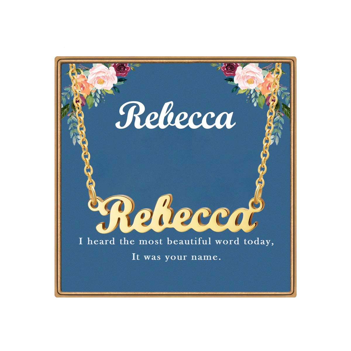 Ldurian Name Necklace Personalized | Rebecca Name