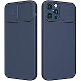 CloudValley for iPhone 12 Pro Max Silicone Case with Slide Camera Cover, Soft Liquid Silicone Camera Protection Case, Rubber