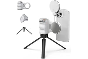 Fun Shot Magnetic Grip & Magnetic Selfie Light Plus, 3-in-1 Multifunctional Phone Accessory, Magneticc Attachment, Ergonomic 