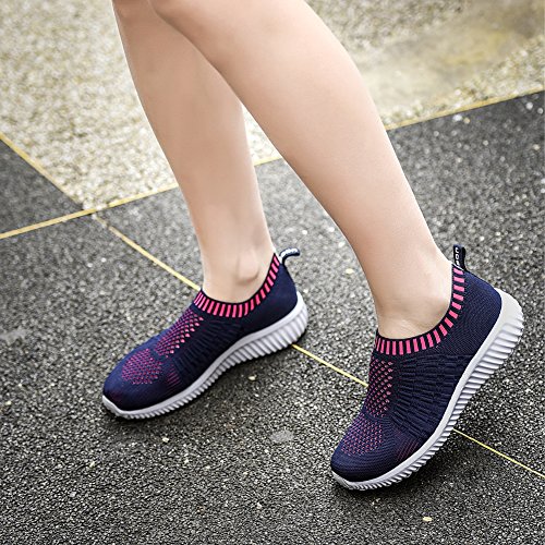 TIOSEBON Women's Athletic Walking Shoes Casual Mesh-Comfortable Work Sneakers 6 US Navy