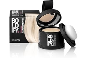 BOLDIFY Hairline Powder Instantly Conceals Hair Loss, Root Touch Up Hair Powder, Hair Toppers for Women & Men, Hair Fibers for Thinning Hair, Root Cover Up, Stain-Proof 48 Hour Formula (Light Blonde)