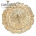 FANTASTIC :) Round 13 Inch Plastic Charger Plates with Eletroplating Finish (24, Reef Gold)