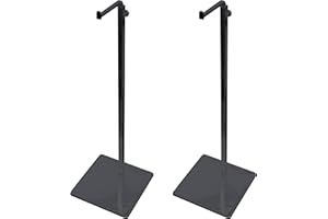 Auto-plaza 2 Packs Height Adjustable Metal Handbag Purse Stand, Wig Jewelry Bags Handbag Display Stand Holder (Black)