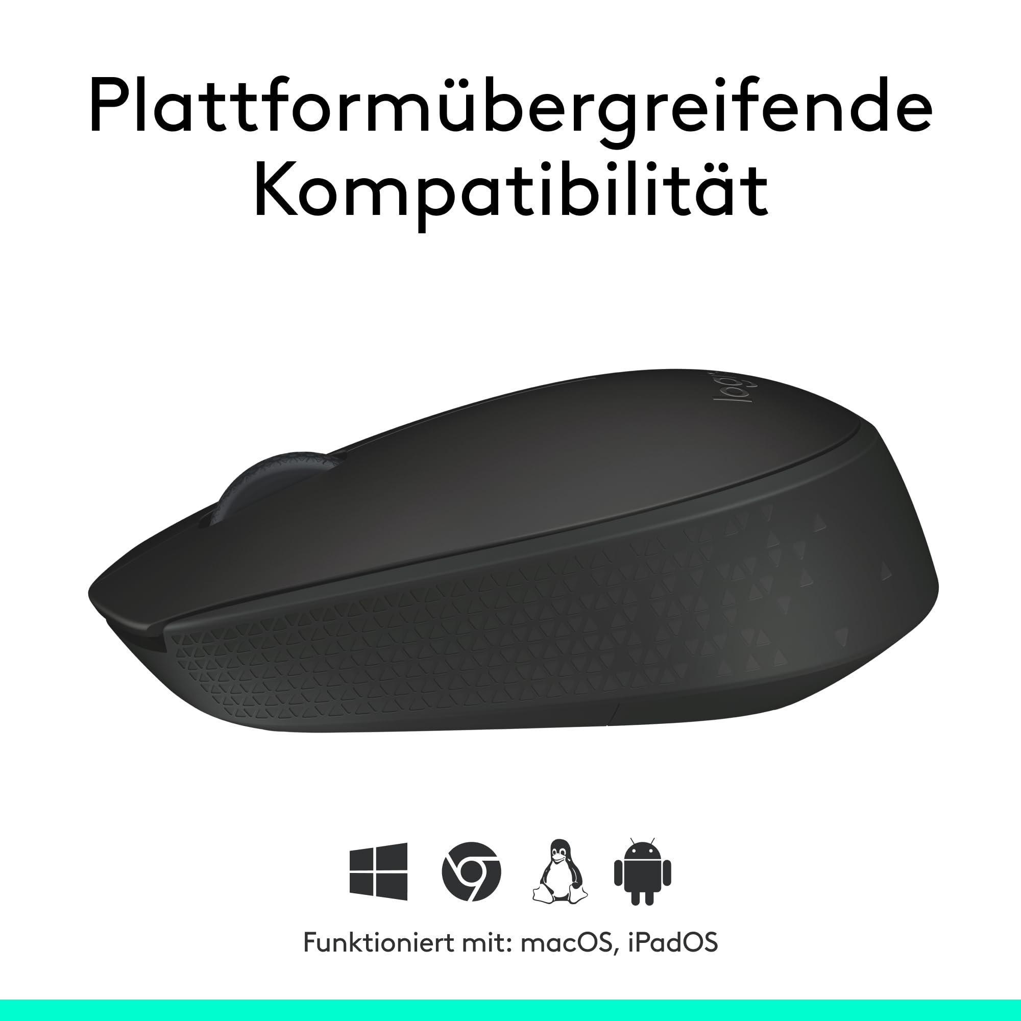 Logitech M171 Kabellose Maus, 2.4 GHz Verbindung via USB-Empfänger, Optischer Sensor, 12-Monate Akkulaufzeit, Für Links- und Rechtshänder, 3 Tasten, PC/Mac - Schwarz 7