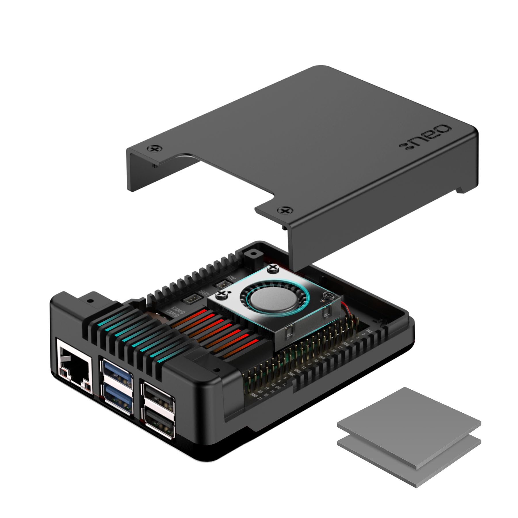 Neo 8 Case Raspberry Pie Argon NEO 5 Case for Raspberry Pi 5 | Aluminum case with Built-in Fan ...
