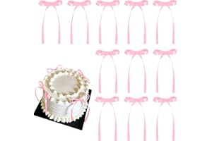 NATNARR 30 Pack Bow Cake Toppers Pink Ribbons Bows for Cake Coquette Themed Bow Cupcake Toppers Pink Bow Birthday Decorations for Baby Shower Birthday Wedding Bachelorette Party Supplies