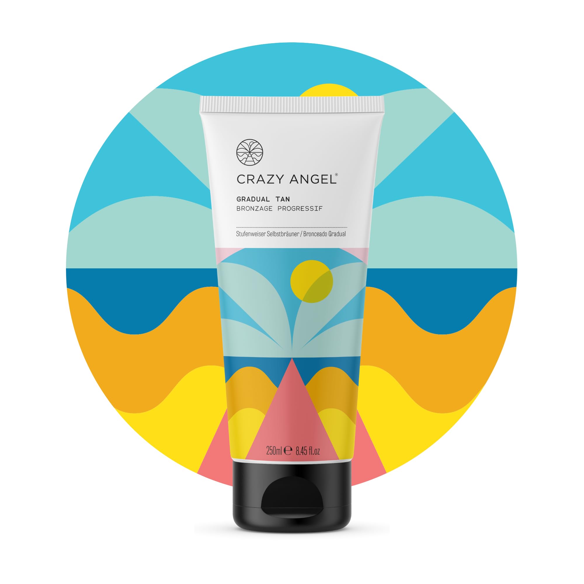 Crazy Angel Vegan Gradual Tan. (Light/Medium Tan) Made in UK. 250ml.