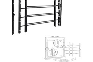 HOUSAGIES Grisham PP SPAG Window Security Bars with Quick-Release Egress, (Black, 3Bars)14''H x 22''- 42'' Adjustable Width Window Safety Guards for Children, Tubular Steel, Rust Resistant