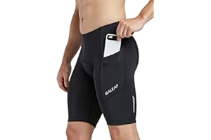 baleaf Men's Padded Bike Shorts Cycling Road Biking Riding Bicycle Cycle Wear Pockets UPF 50+ MTB Accessories Tights