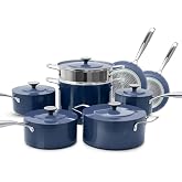 Nuwave Lux 13-Piece Premium Cookware Collection, Healthy G10 Duralon Blue | Nonstick Ceramic, Ultra Durable, PFAS-Free, Lightweight &amp; Works on All Cooktops