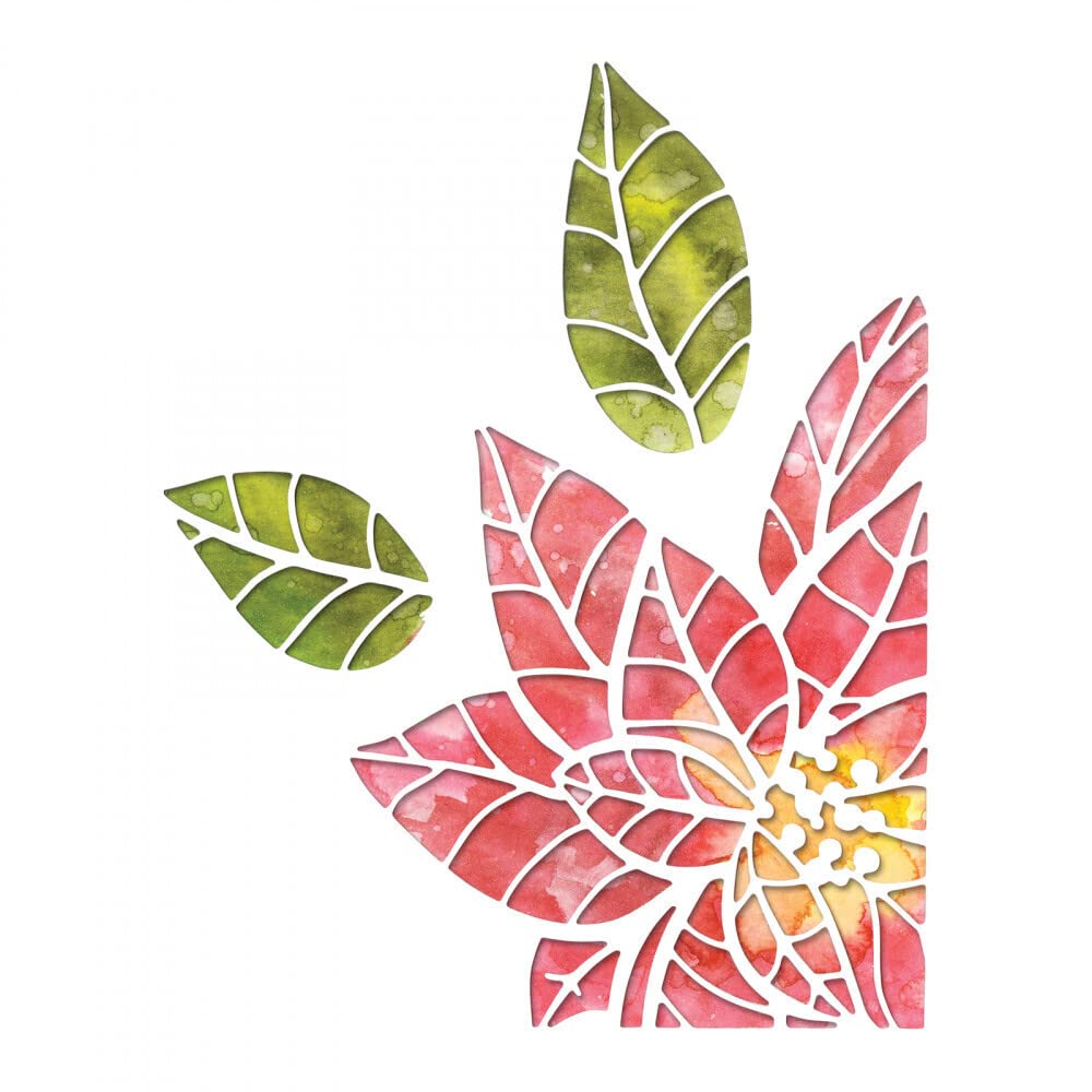 Sizzix Thinlits Die Set 664212, Poinsettia Pieces by Tim Holtz, 3 Pack, One Size, Multi-Colour Colour