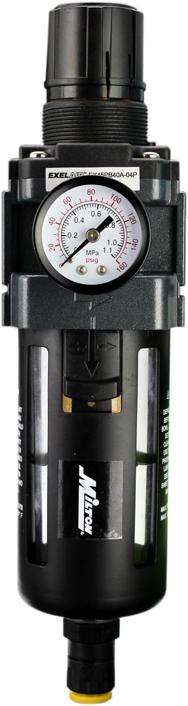 ExelAir EX45PB40A-04P 1/2" NPT Polycarbonate FRL Air Filter Regulator