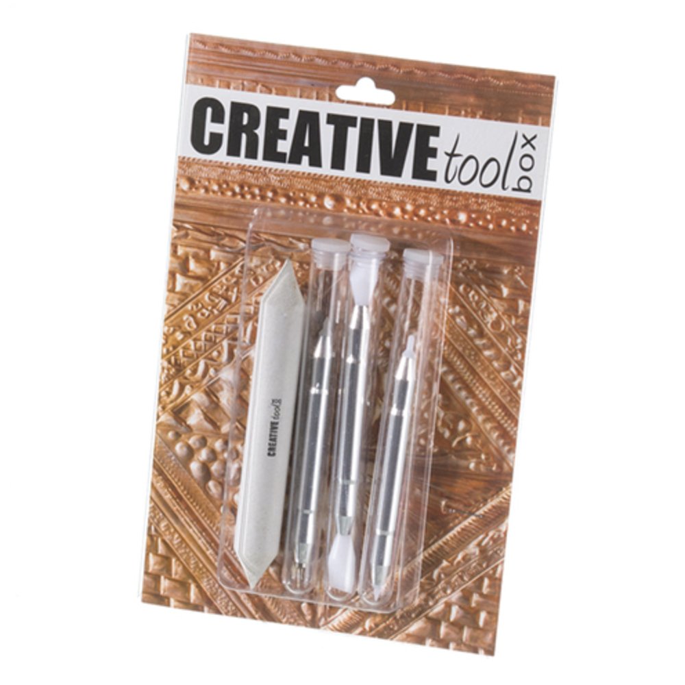 Efco Embossing Tool Starter kit 4 Parts, Metal, Silver, 25 x 10 x 2 cm