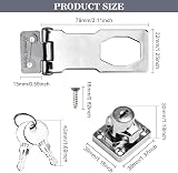 ADERTOS 3 Inch Keyed Hasp Lock with Staple and Keys Heavy Duty Zinc Alloy view 2