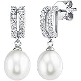 THE PEARL SOURCE AAAA Quality 14K Gold Plated Freshwater Pearl Blake Earrings for Women | Hypoallergenic Earrings with Genuine Cultured Pearls Pearl Gifts for Anniversary