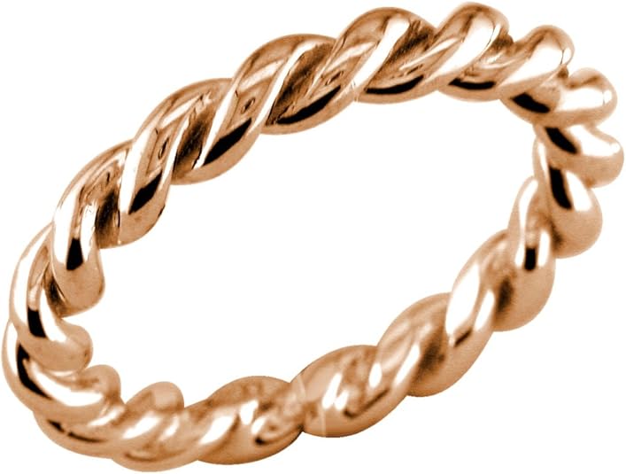 Stackable Ladies Rope Ring in 14k Pink Gold size 13.5 Amazon.co.uk