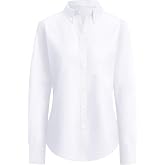siliteelon Button Down Shirts for Women Oxford Shirt Long Sleeve Classic Wrinkle Free Business Dress Shirts Work Office