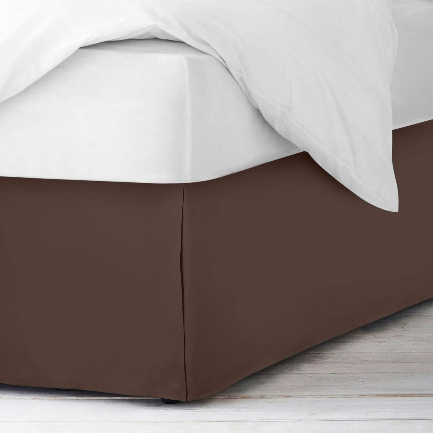 Bed Skirts Queen - Queen Bed Skirt with 8 Pins - Dust Ruffles for Queen Beds – Microfiber Bedskirts Queen Size - Queen Bed Skirt 14 Inch Drop –Chocolate Brown: Home & Kitchen