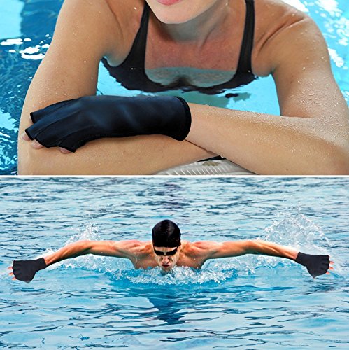 Hosaire Swim Gloves Aquatic Fitness Water Resistance Training Aqua Fit Webbed Gloves Blue