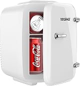 YASHE Mini Fridge 4L Portable Cooler Warmer AC DC Quiet Desk Skincare White