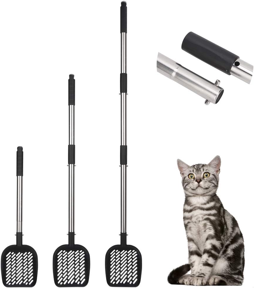 PUPTECK Metal Cat Litter Scoop Long Handle, 20"/30"/40