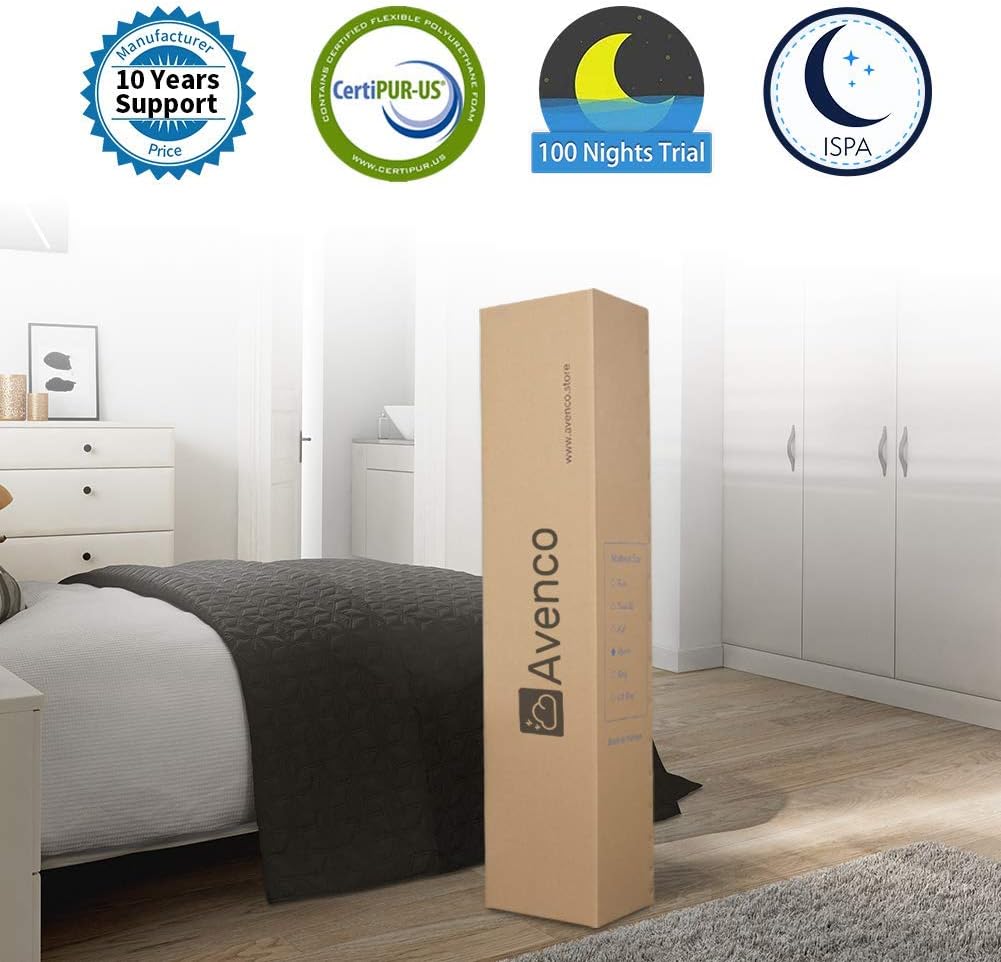 Queen Memory Foam Mattress, Avenco Queen Mattress in a Box, 12 Inch Premium Bed Mattress Queen with CertiPUR-US Foam for Supportive, Pressure Relief & Cooler Sleeping, 10 Years Support: Kitchen & Dining