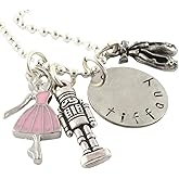 TheSilverDiva Ballet Nutcracker Silver Charm Necklace - Personalized Custom Jewelry Gift for Ballerina - Dance Nut Cracker - Dancer